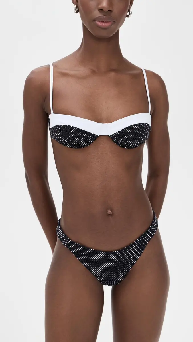 Onia Brigitte Bikini Top Low Rise Sleeveless Nylon Blend | Hidden Underwire Support - view 5