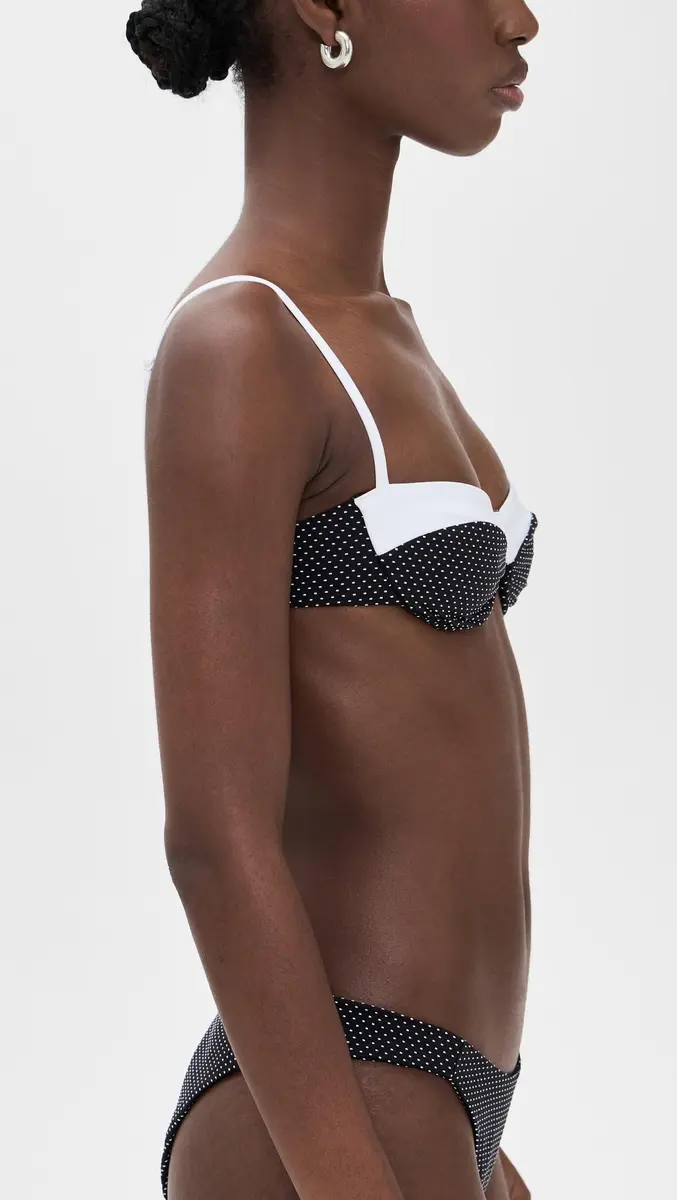 Onia Brigitte Bikini TOP Black/White | Minimal Coverage with Hidden Underwire Support - view 4