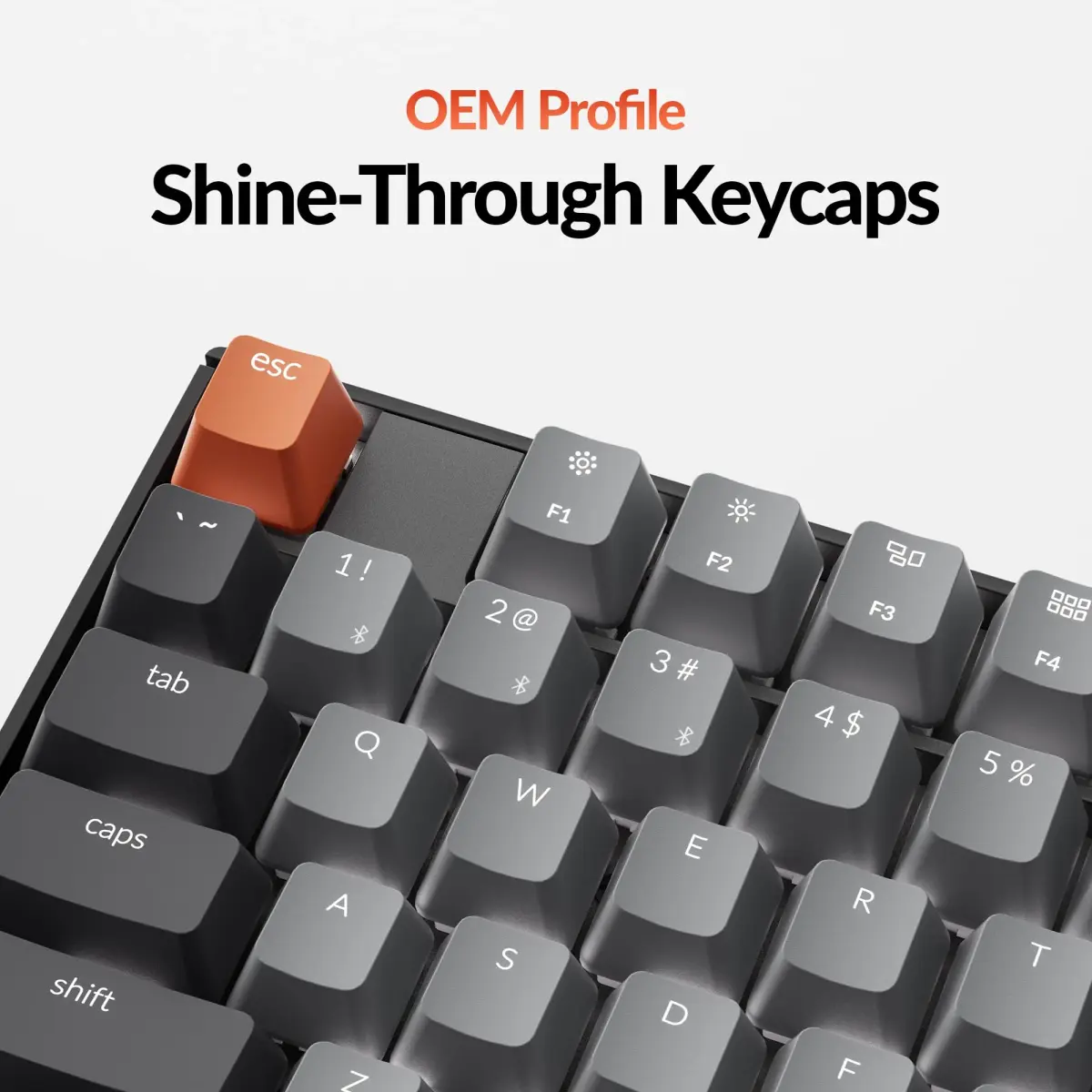 Keychron K10 Full Size 104 Keys Wireless Mechanical Keyboard with Keychron Silent K Pro Red Switch, White LED Backlight, Mac/Windows Compatibility - view 4