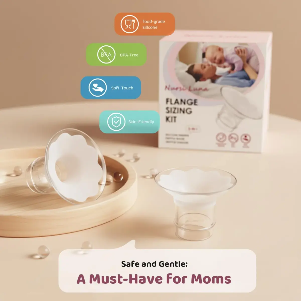Nursi Luna Flange Sizing Kit for 24mm Breast Pumps, 10PCS | IBCLC-Developed for Precise Fit - view 4