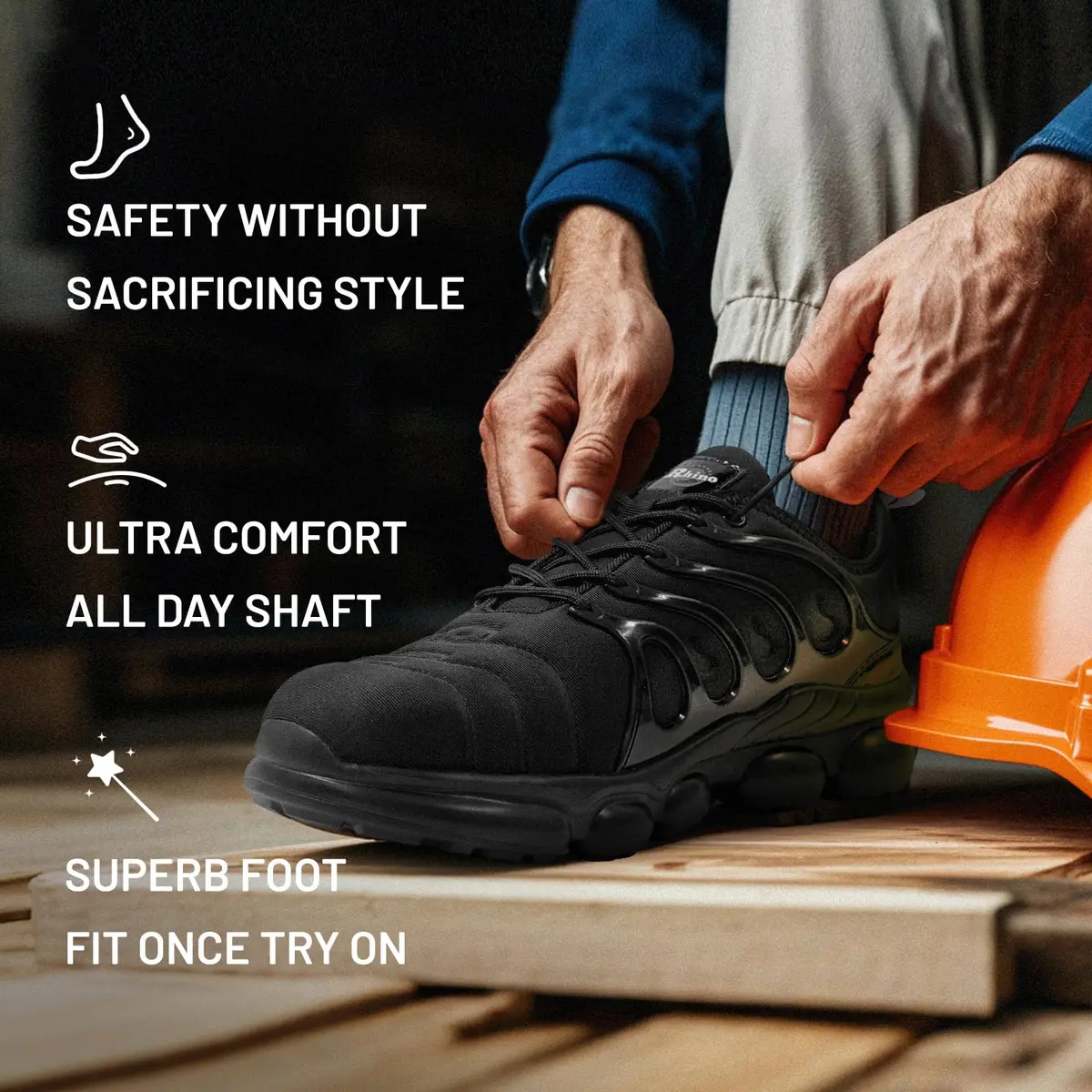 DRRHINO Steel Toe Shoes for Men Women Lightweight Safety Sneakers | ASTM F2413-18 Steel Cap, Slip-Resistant - view 6