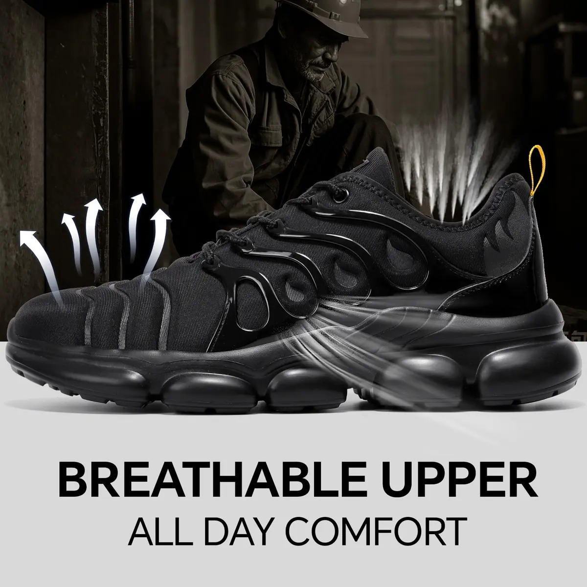 DRRHINO Steel Toe Shoes for Men Women Lightweight Safety Sneakers | ASTM F2413-18 Steel Cap, Slip-Resistant - view 3