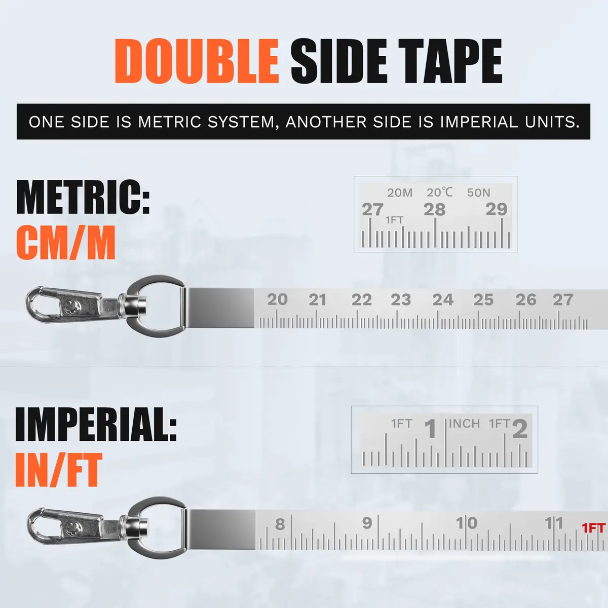 Cekegon Oil Gauging Tape, 10M (33ft) with Brass Plumb Bob | Rust-Resistant Dual-Scale Measurement - view 4