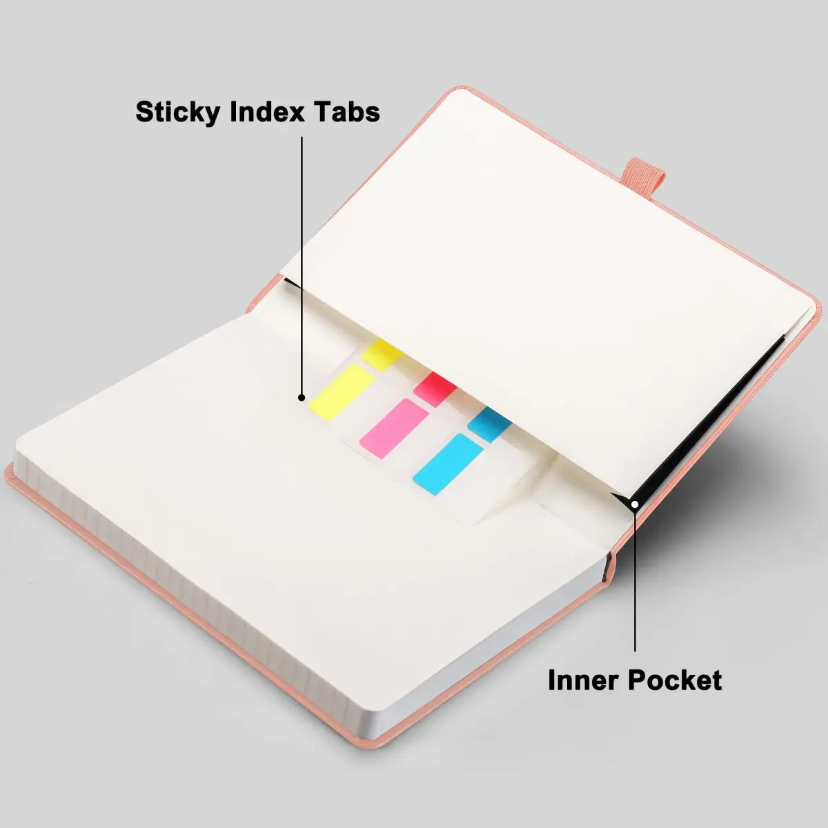 RETTACY Graph Grid Paper Notebook, A5 Size (5.7'' x 8.3'') 192 Pages, 5 Squares/Inch, Rose Gold Leather Hardcover, 100 GSM Thick Paper - view 7