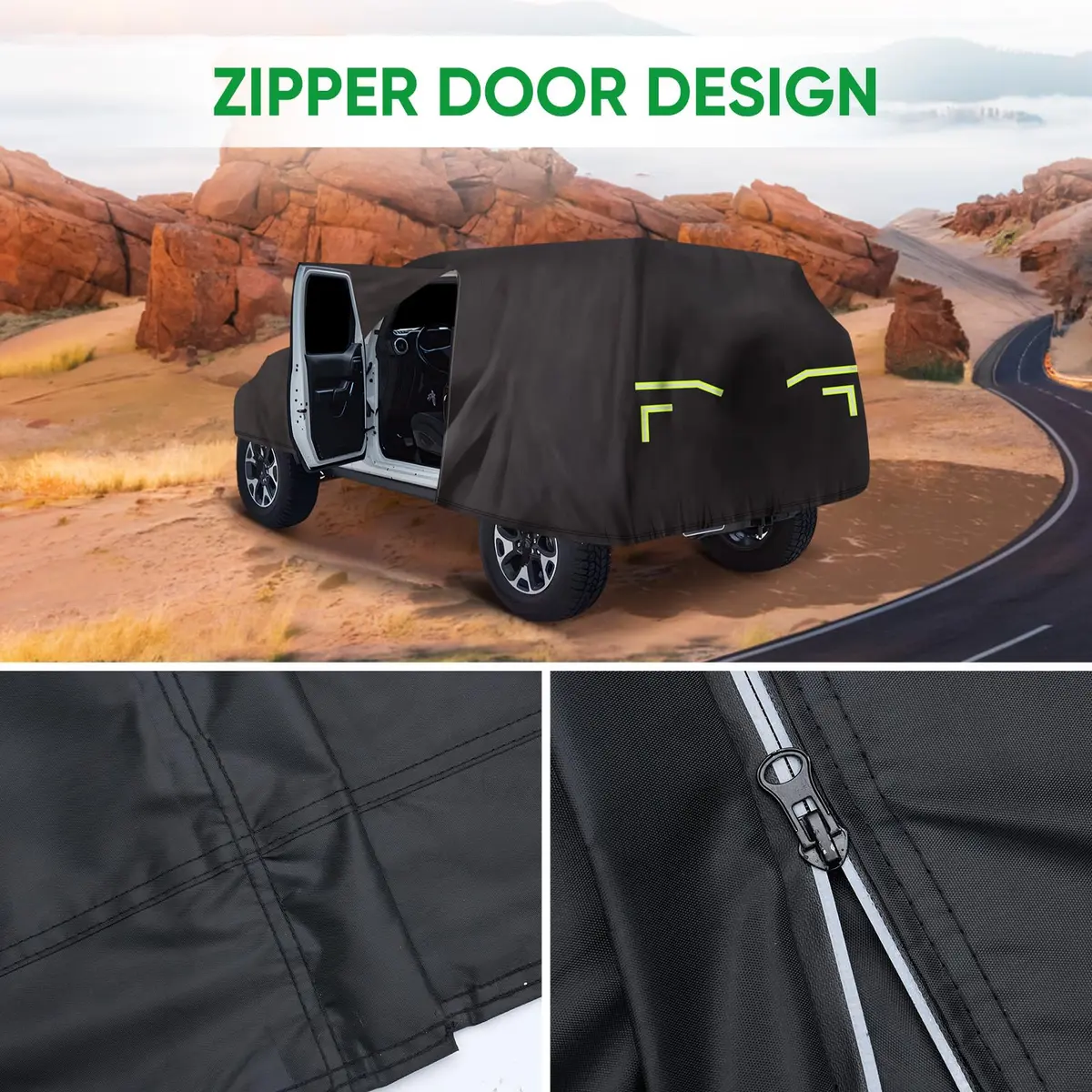 NOVSIGHT Jeep Wrangler Cover 2 Door Waterproof | Heavy-Duty All Weather Protection - view 3