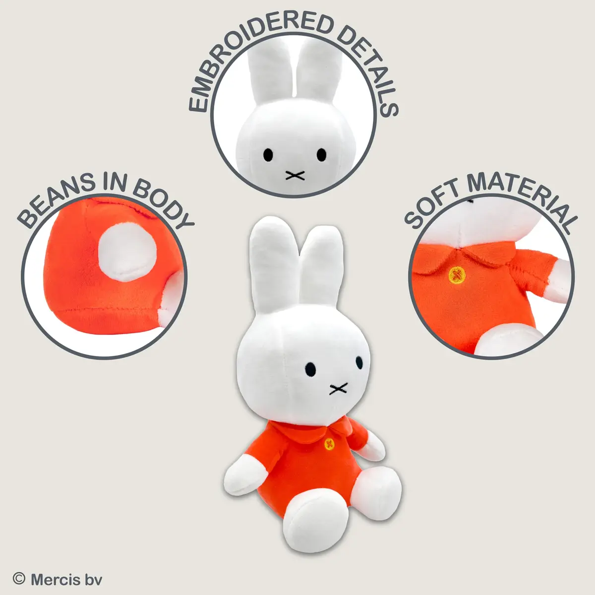 KIDS PREFERRED Miffy Plush Toy 20 cm (8 Inch) Sitting Dutch Bunny | ASTM-Tested Educational Toy - view 3