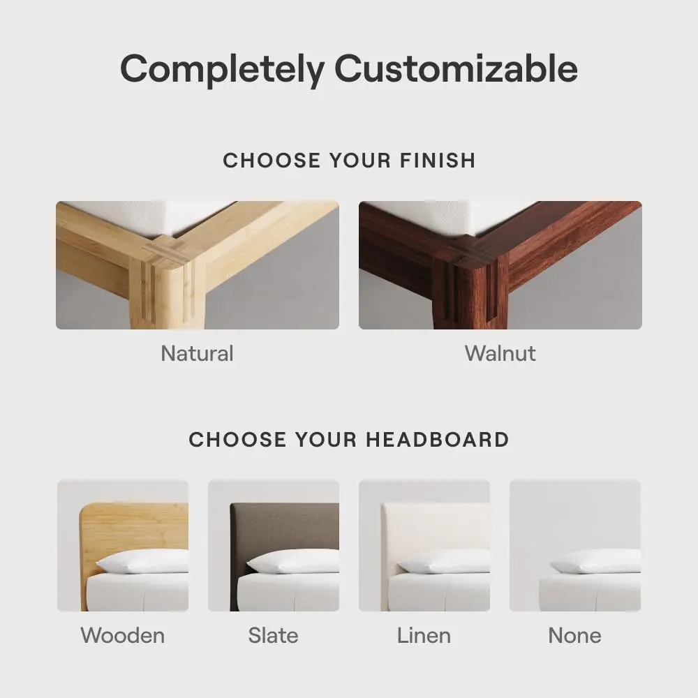 Nectar Upholstered Headboard King Linen Attachable to Bamboo Bed Frame | Elegant, Durable & Easy Setup - view 5