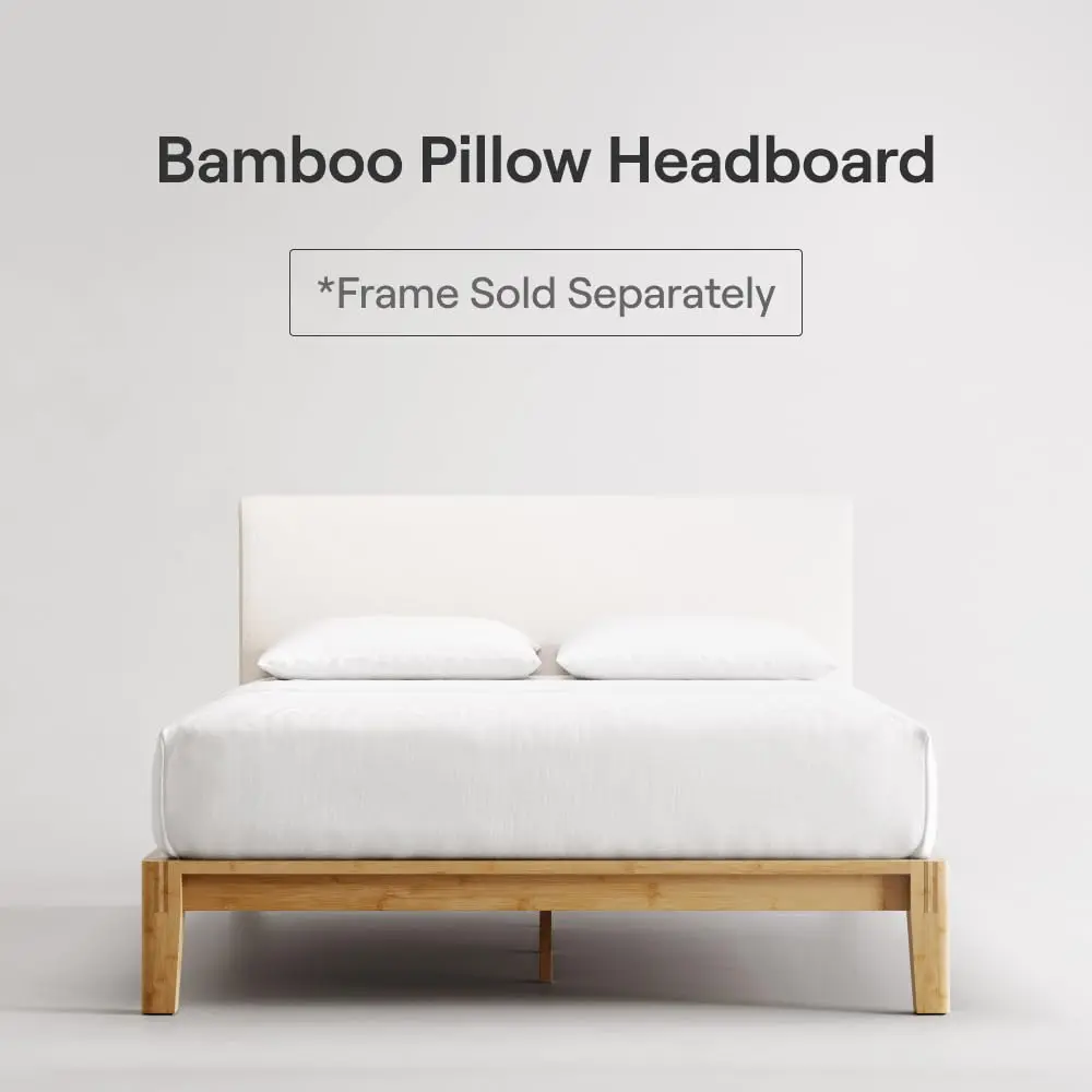 Nectar Upholstered Headboard King Linen Attachable to Bamboo Bed Frame | Elegant, Durable & Easy Setup - view 2