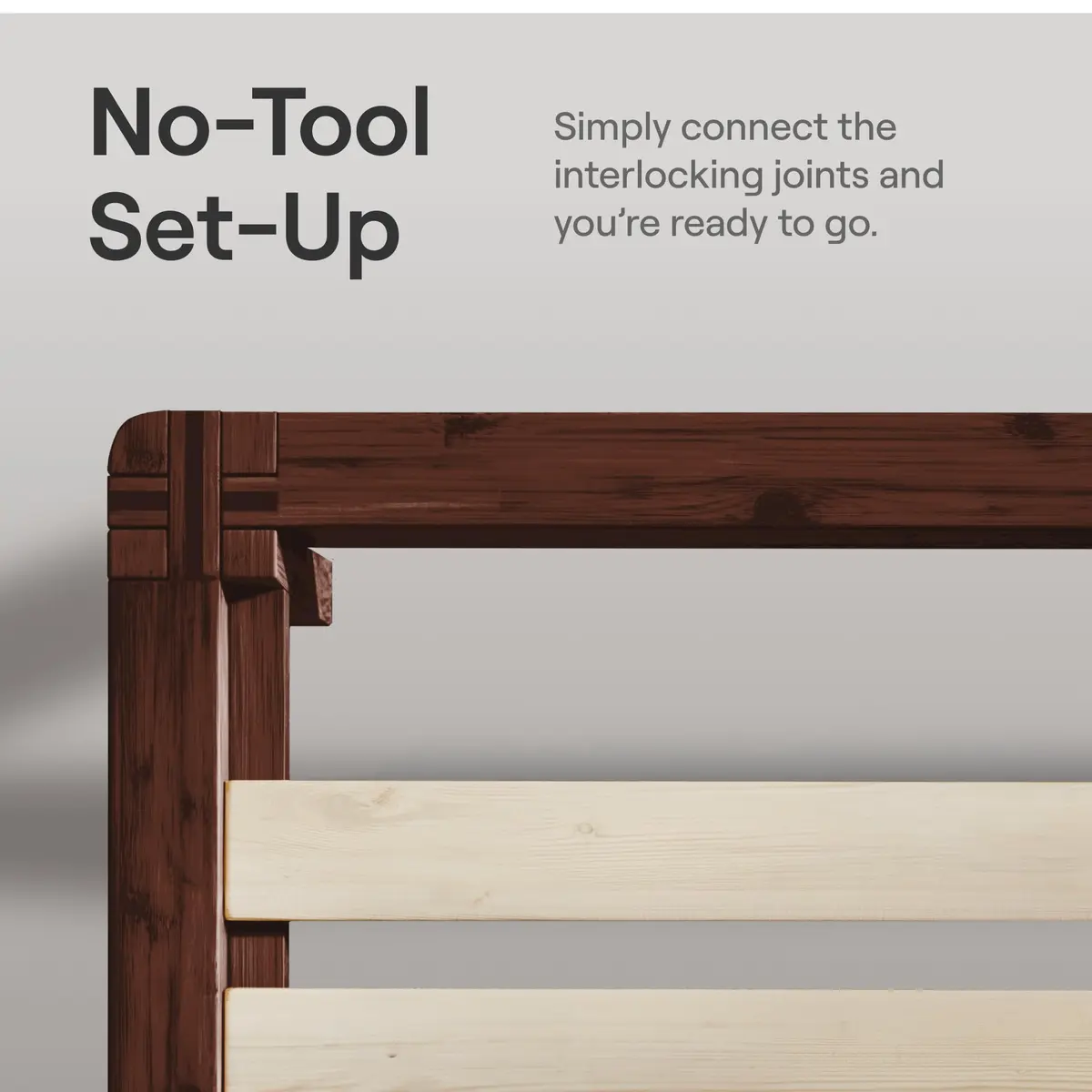 Nectar Twin XL Bamboo Headboard Walnut | Easy Tool-Free Setup & Durable - view 5