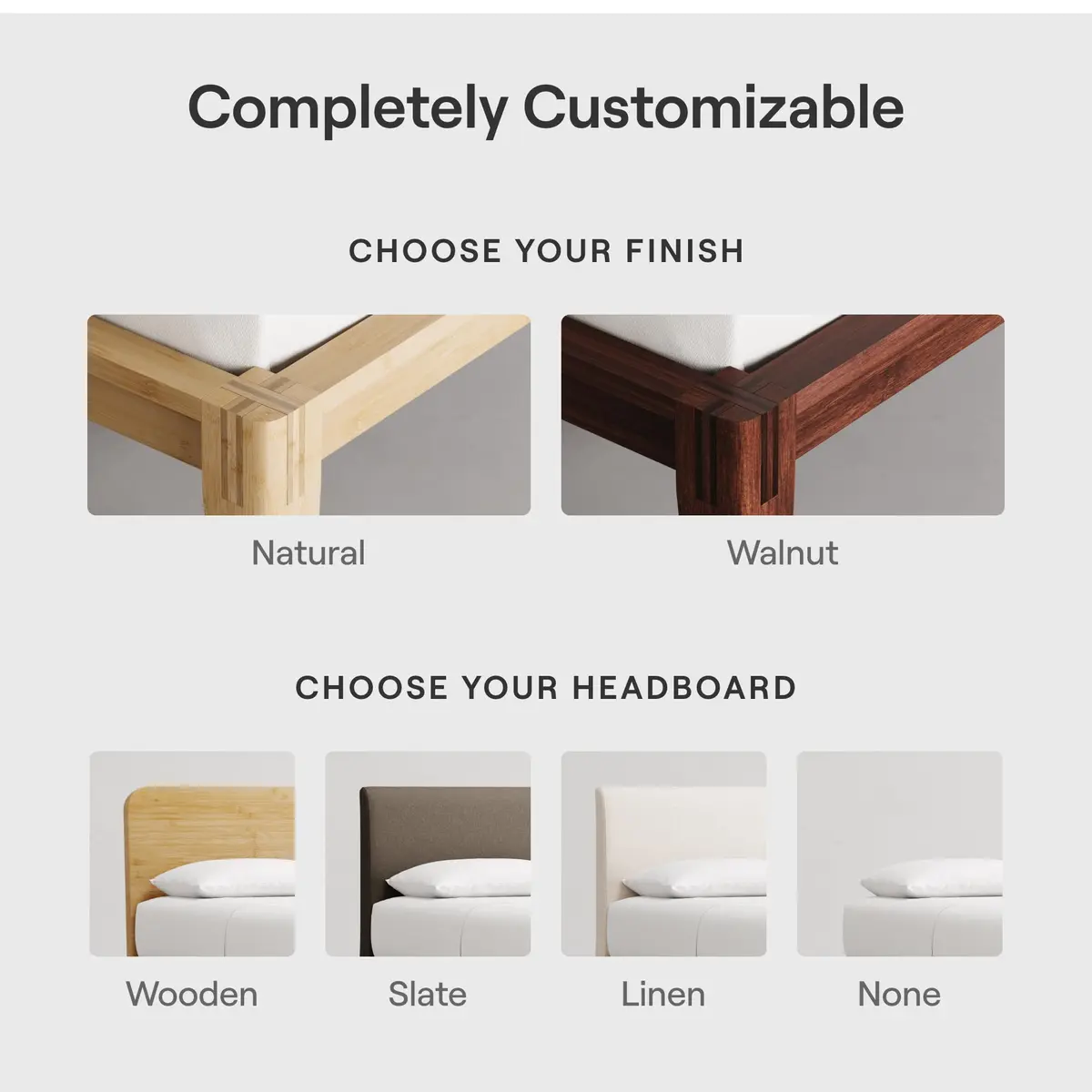 Nectar Twin XL Bamboo Headboard Walnut | Easy Tool-Free Setup & Durable - view 6