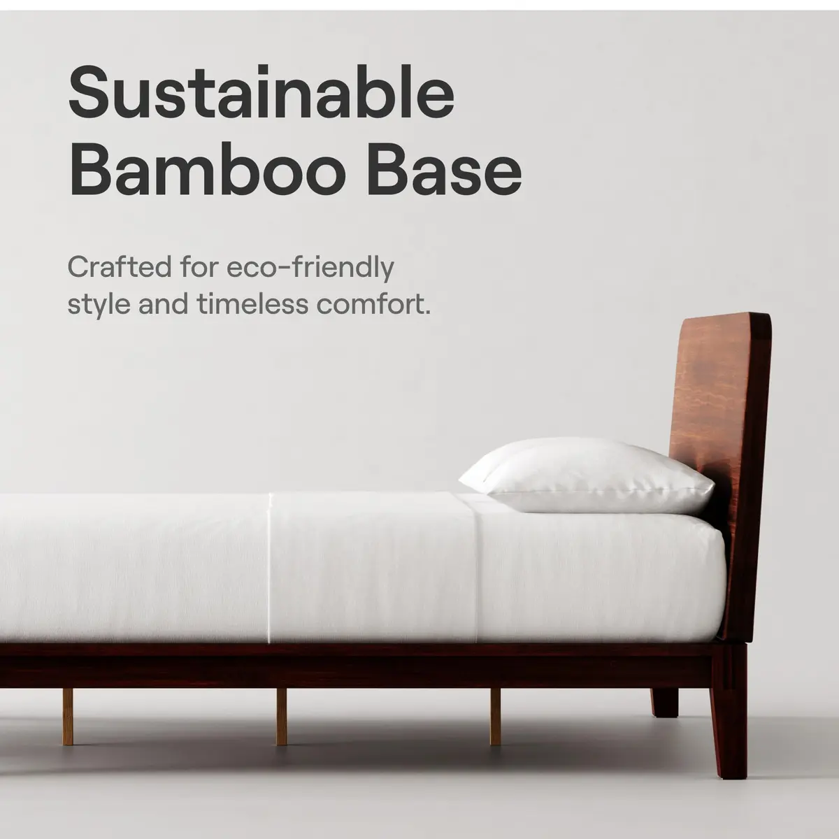 Nectar Twin XL Bamboo Headboard Walnut | Easy Tool-Free Setup & Durable - view 3