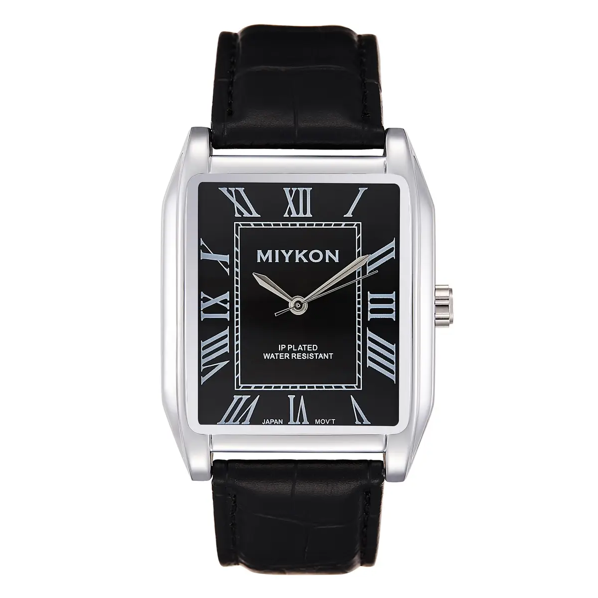 Miykon Men Vintage Tank Dress Watch 38mm | Genuine Leather, Water Resistant - main product image