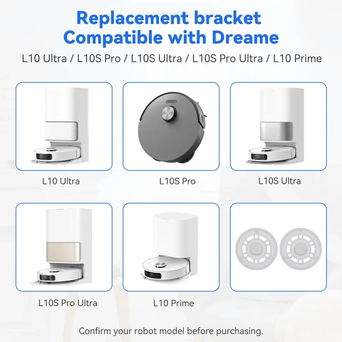 Sgizoku Mop Pad Plate Holder 2 Pack | Compatible with Dreame L10S Ultra & Xiaomi X20+ Robot Vacuums - view 3