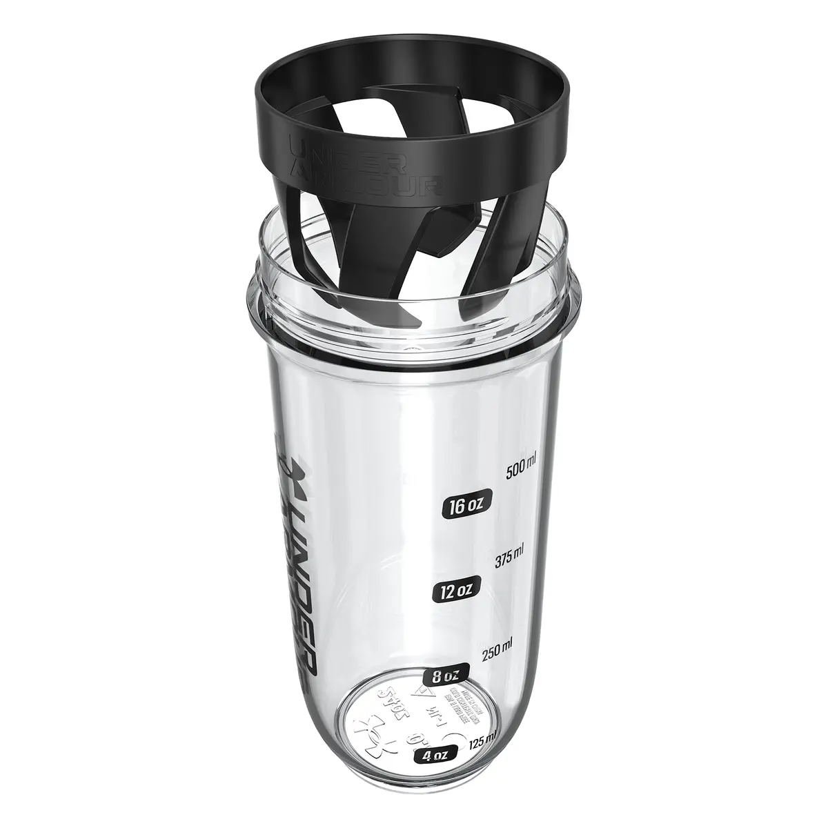 Under Armour 24oz Clarity Shaker Bottle Clear/Black | Leak-Resistant, Recycled Material, Easy to Clean - view 3