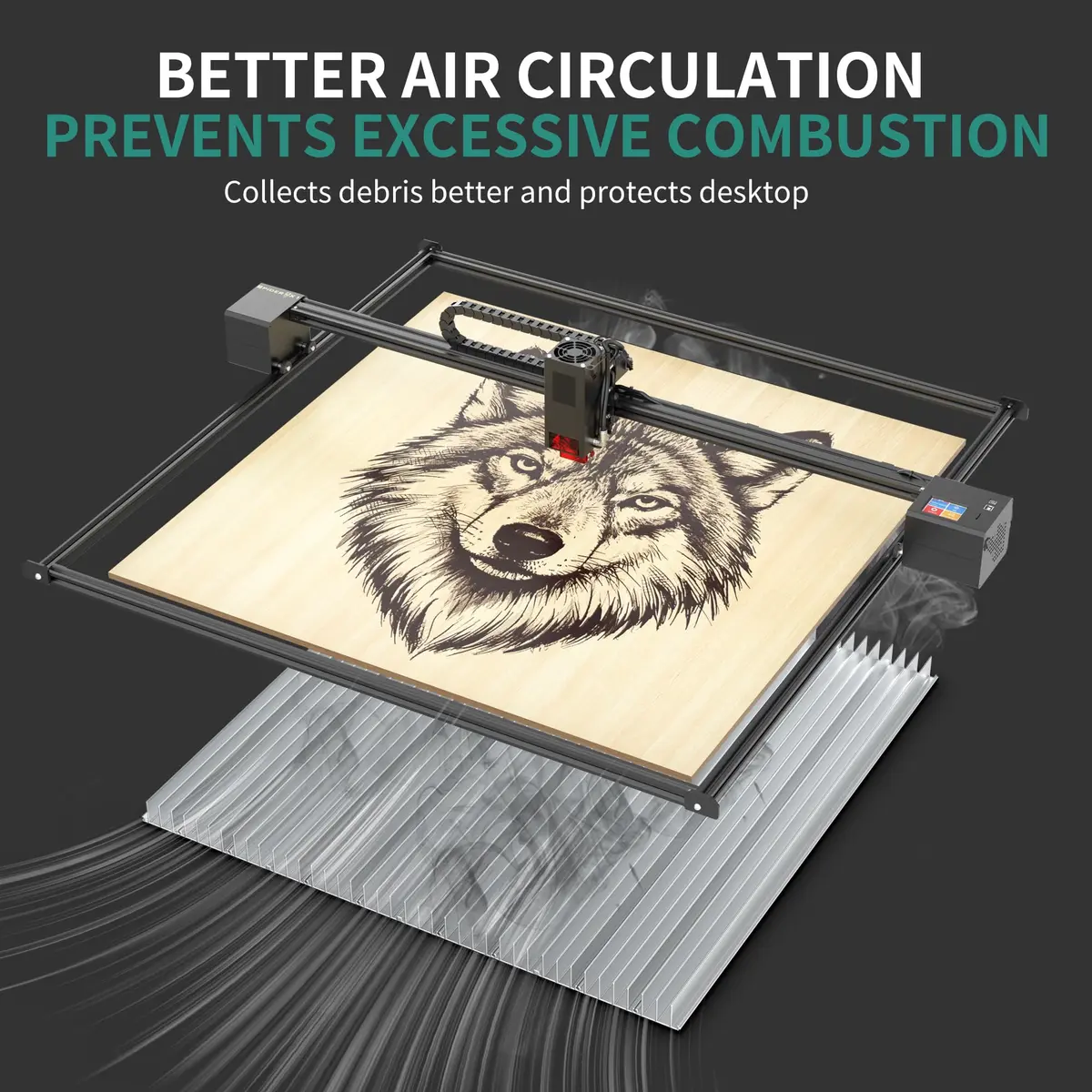 Puikos Honeycomb Laser Bed 400 x 400 mm | Modular & Customizable for Laser Engraving - view 4