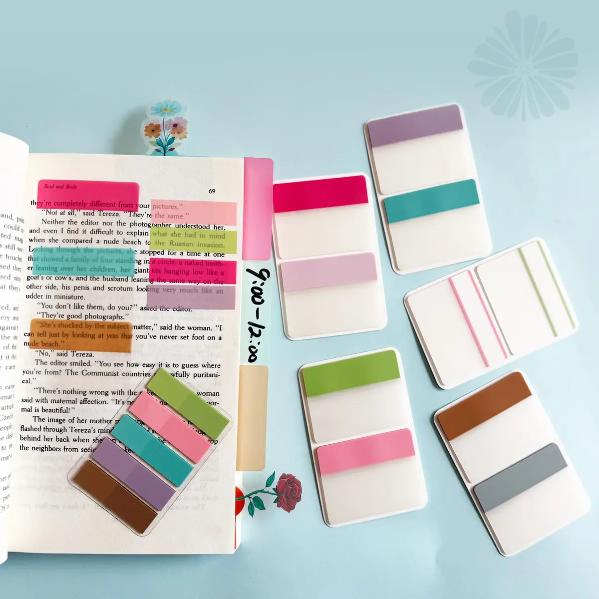 ELII 500 PCS Sticky Tabs 2 Inch Index Tabs, Page Markers File Tabs | 10 Pastel Colors, 2 Sizes - view 4