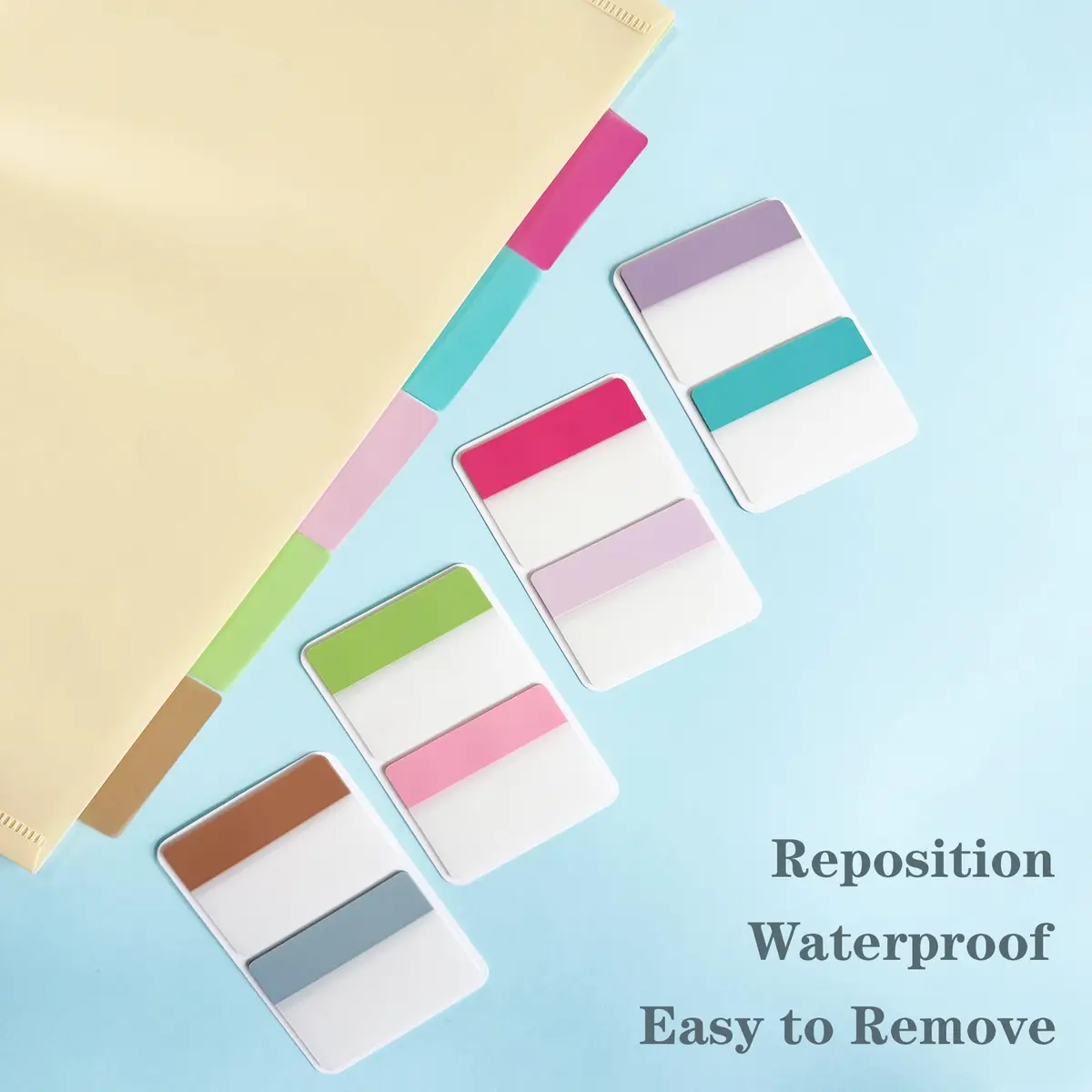ELII 500 PCS Sticky Tabs 2 Inch Index Tabs, Page Markers File Tabs | 10 Pastel Colors, 2 Sizes - view 8