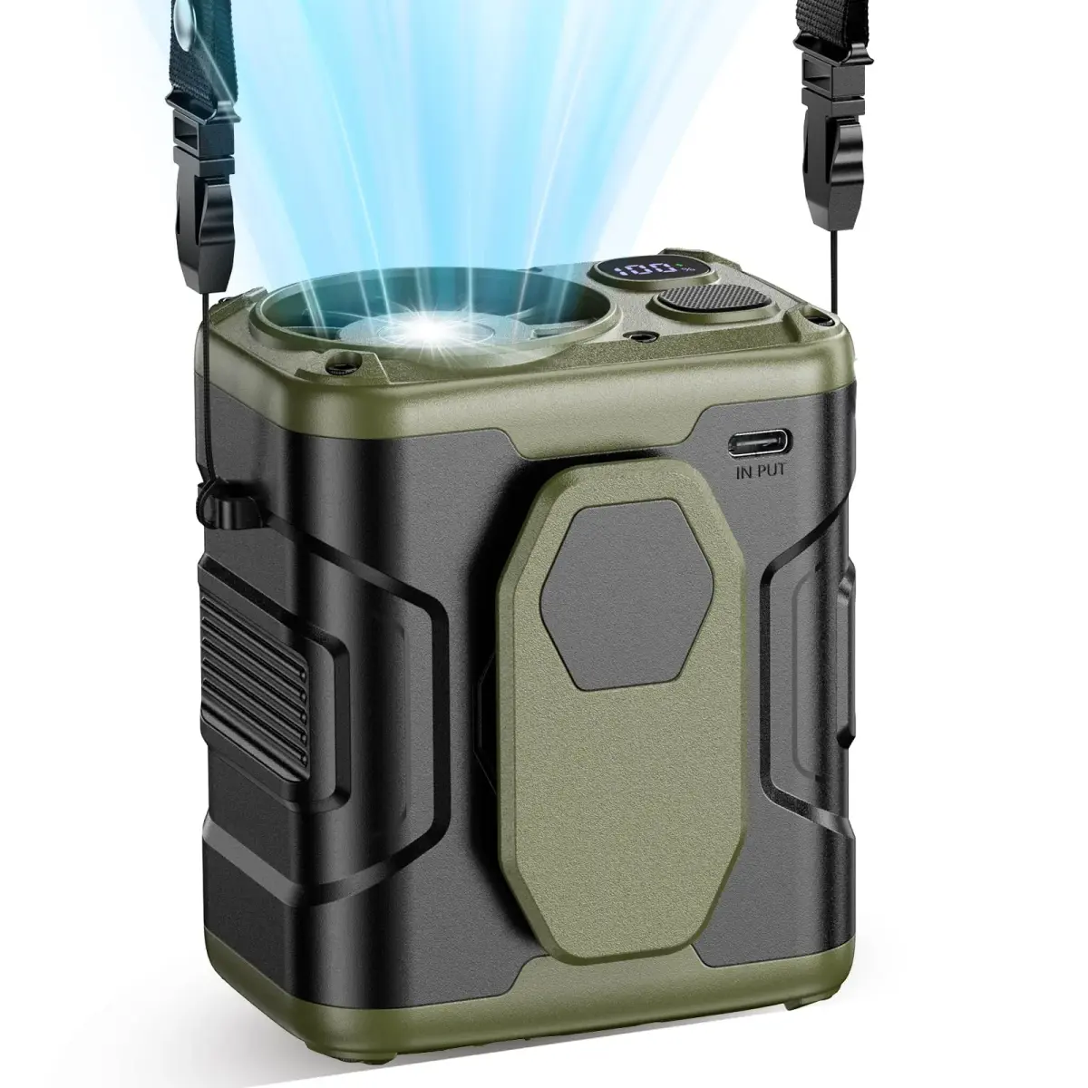 coldSky Upgraded Waist Fan 5 Speeds Clip On Fan, 24 Hrs Cooling, Green | 10000mAh Battery - main product image