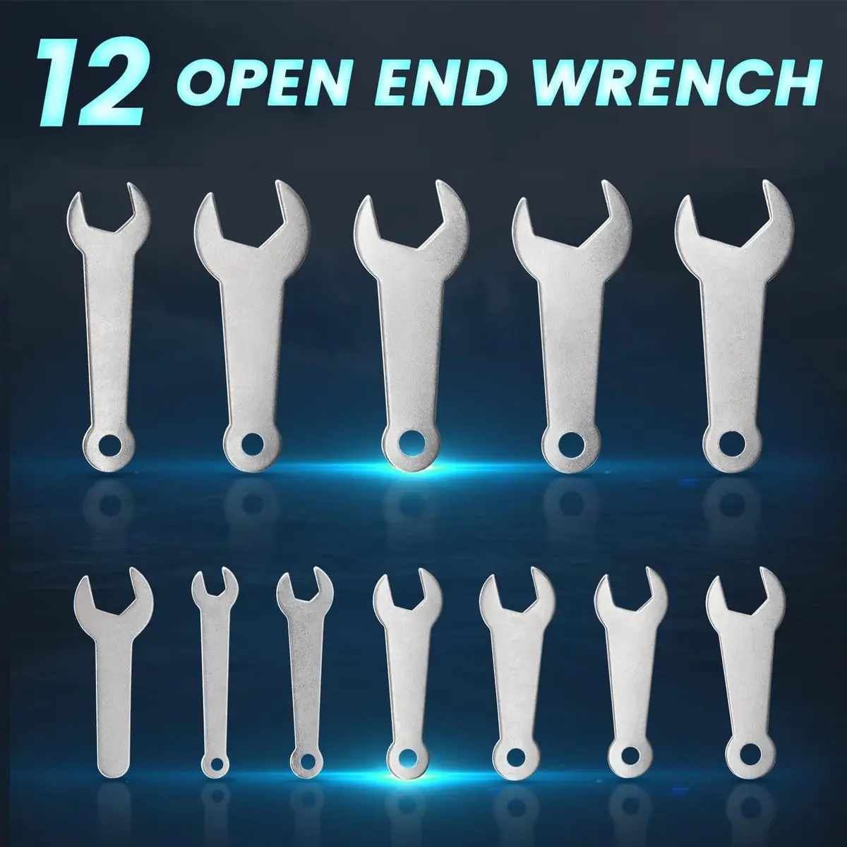 Biqing Flat Wrenches Set Thin,2mm Slim Wrench Metric 6-23mm | Ultra Slim for Tight Spaces - view 2
