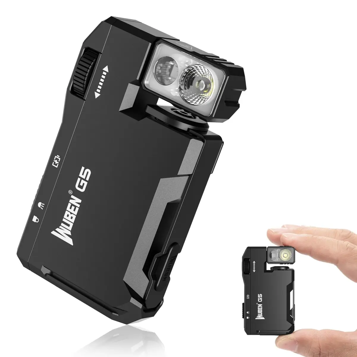 WUBEN G5 Rechargeable EDC Flashlight, Mini Flat Bright Pocket Flashlight with RGB, 400 Lumens | 15.6 cm (6.14 in) Length - main product image