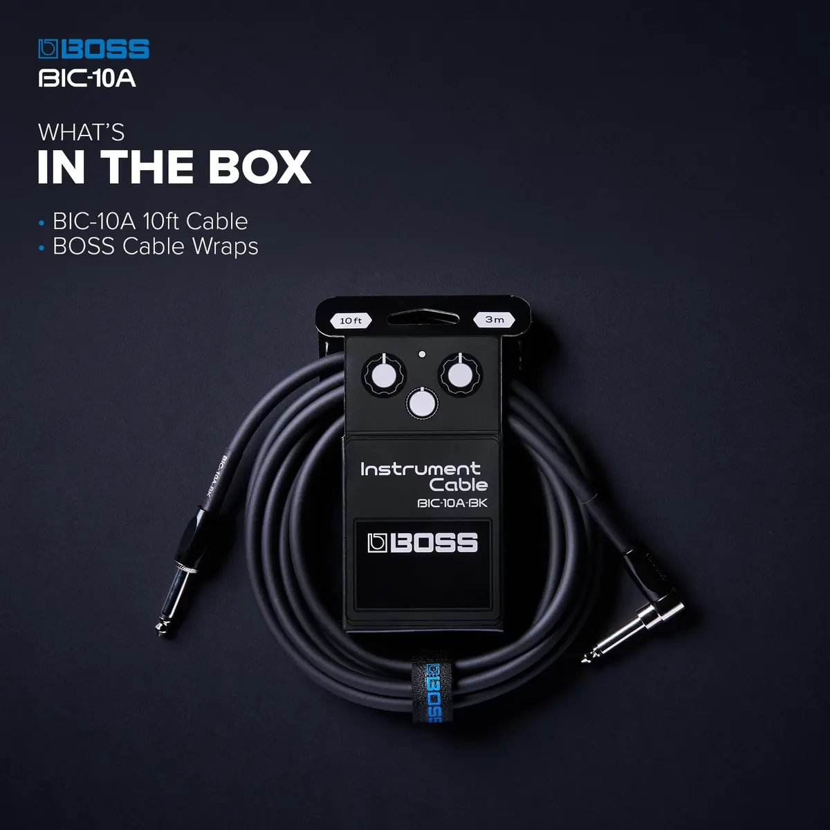 BOSS BIC-10A Series Instrument Cable 10ft/3m | Vibrant, Durable, Quiet Operation - view 3