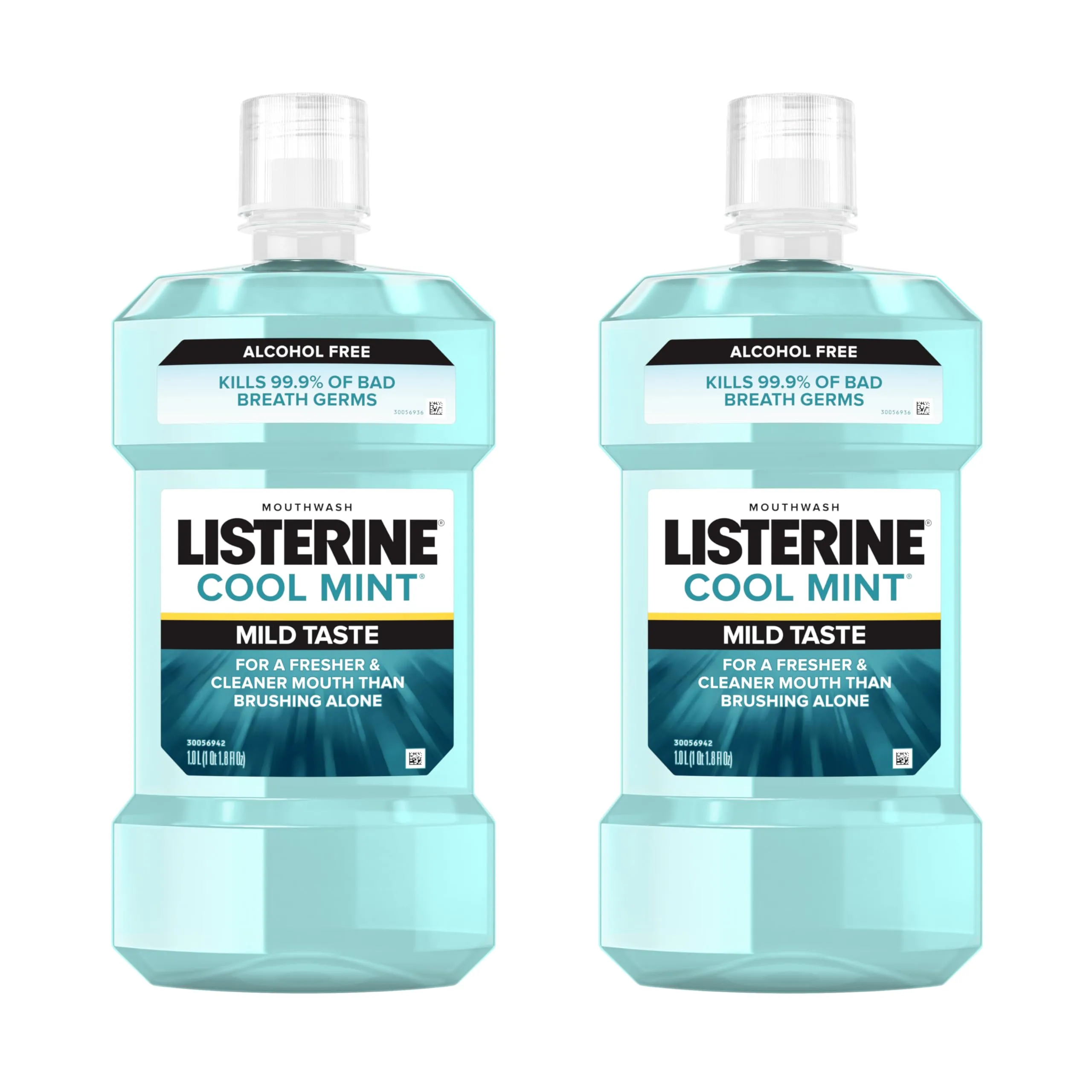 Listerine Zero Alcohol Mouthwash Fresh Breath & Clean Mouth (500ml / 16.9 fl oz) | Kills 99% of Germs That Cause Bad Breath - main product image