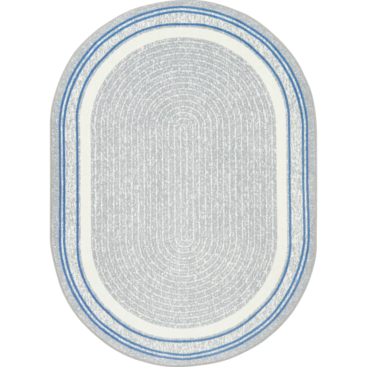 Joy Carpets Cozy Corner 3'10" x 5'4" Oval Area Rug in Light Blue | Child-Friendly Classroom & Playroom Decor - main product image