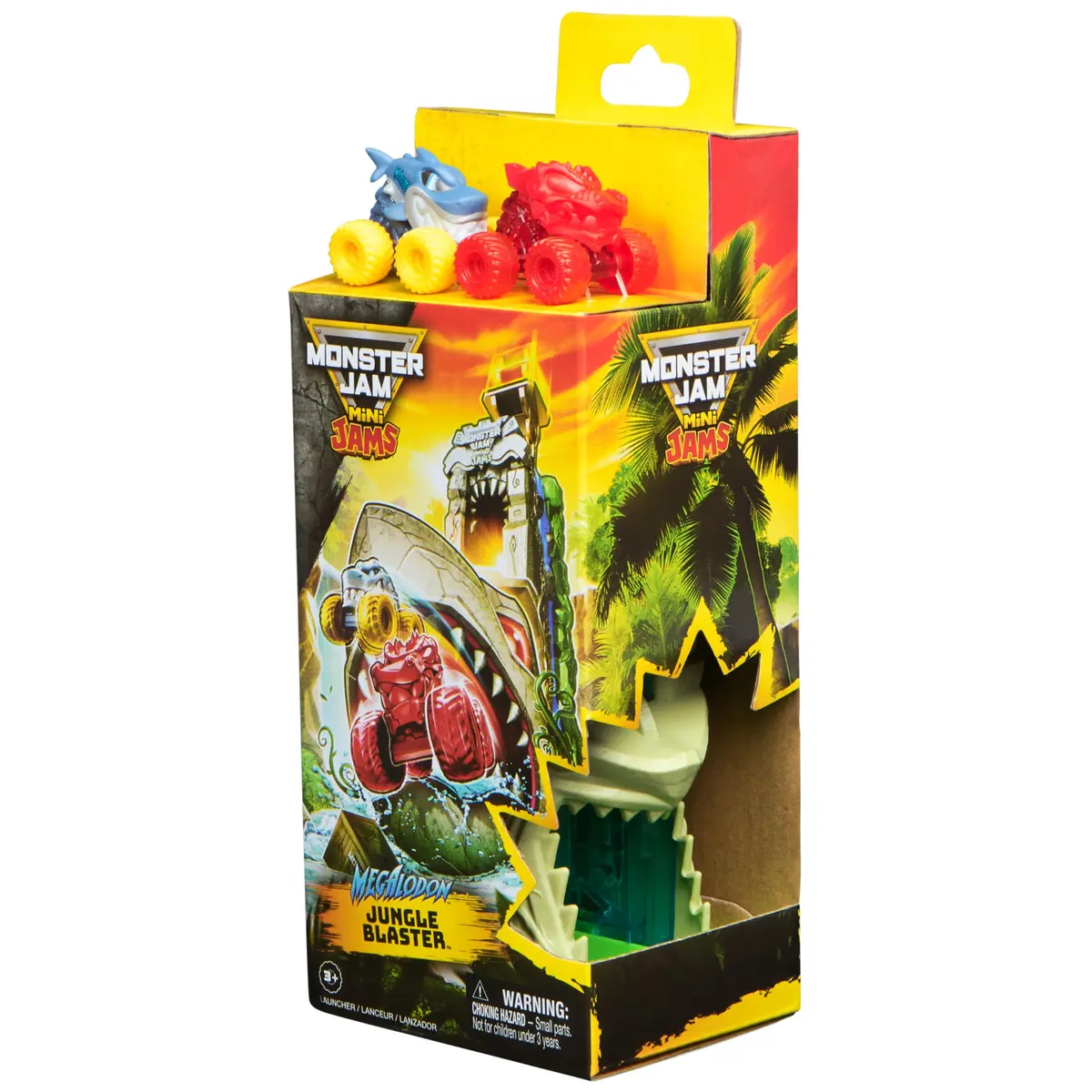 Monster Jam Mini Jams Megalodon Jungle Blaster Launcher Playset | Rapid Fire Toy Set for Kids - view 9