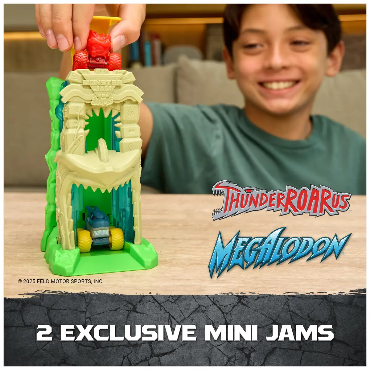 Monster Jam Mini Jams Megalodon Jungle Blaster Launcher Playset | Rapid Fire Toy Set for Kids - view 3