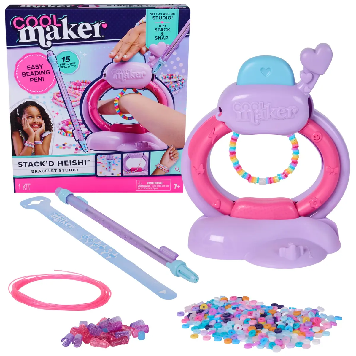 Cool Maker Stack'd Heishi Studio Bracelet Making Kit | Ages 7+ | 1220 Beads & 15 Bracelets - main product image