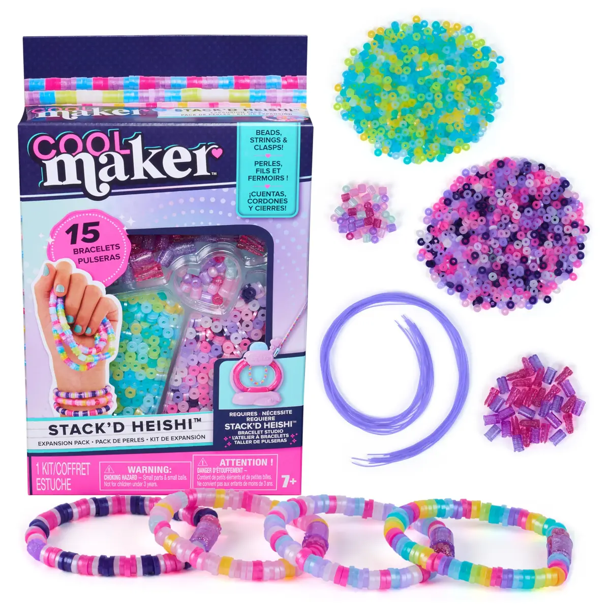 Cool Maker Stack’d Heishi Expansion Pack Bracelet Bead Kit 1340 Beads | Ages 7+ for DIY Crafters - main product image