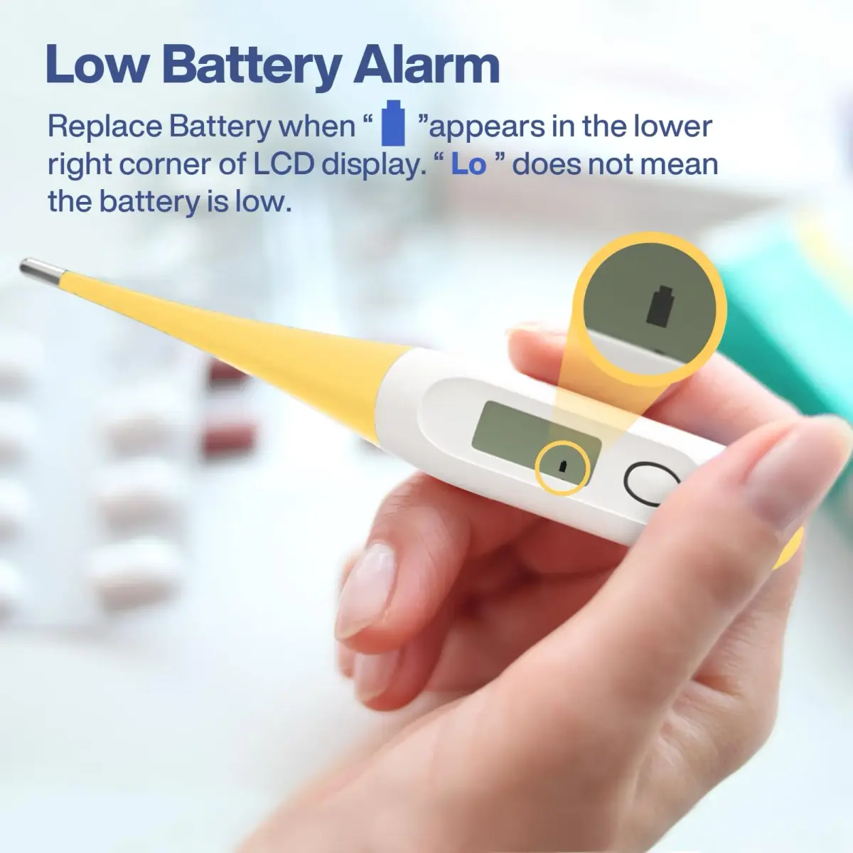 Boncare Digital Thermometer for Adults, Kids & Babies, Yellow | 10-Second Reading, Waterproof Tip - view 7