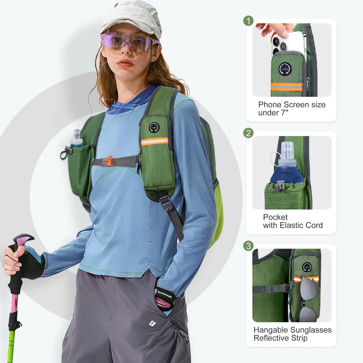 FIORETTO 15L Hiking Backpack 45cm (17.7") | Lightweight Foldable Daypack for Travel Camping Outdoor - view 2