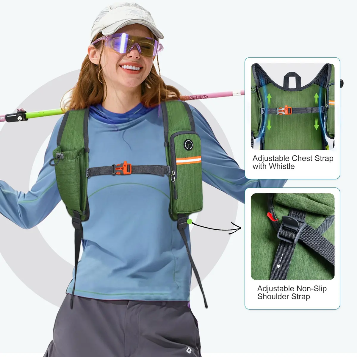 FIORETTO 15L Hiking Backpack 45cm (17.7") | Lightweight Foldable Daypack for Travel Camping Outdoor - view 3