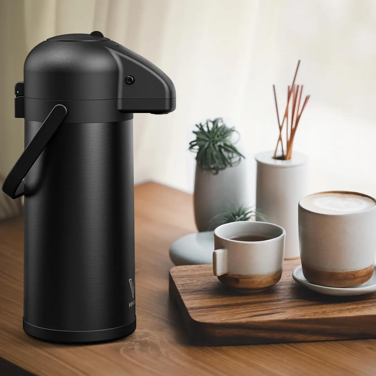 VONDIOR Coffee Carafe for Keeping Hot - Black 102 OZ | Insulated Stainless Steel Beverage Dispenser - view 6