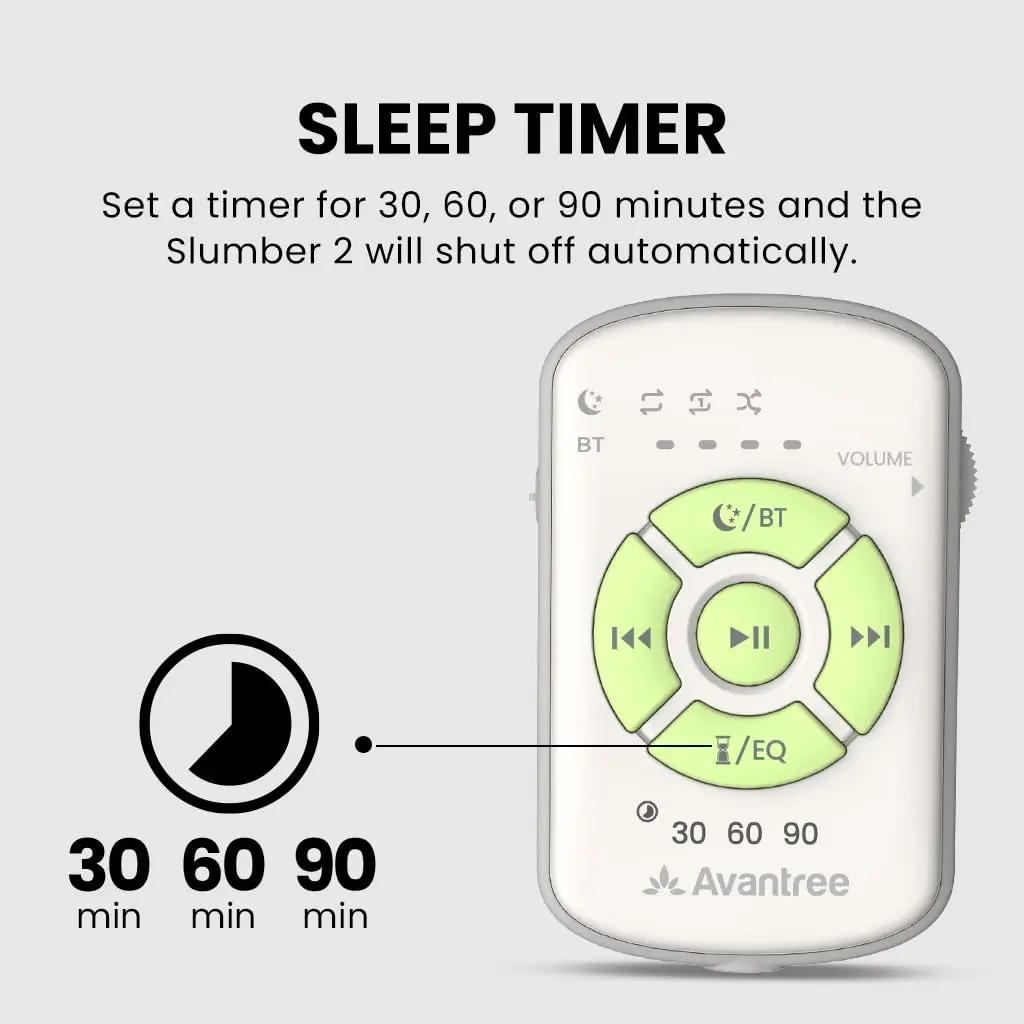 Avantree Slumber 2 Bluetooth Pillow Speaker for Side Sleepers | 4 Ultra-Flat Speakers, White Noise, Remote Control & Sleep Timer, Soft Design for Sleeping, Podcasts & Audiobooks, Gray - view 7