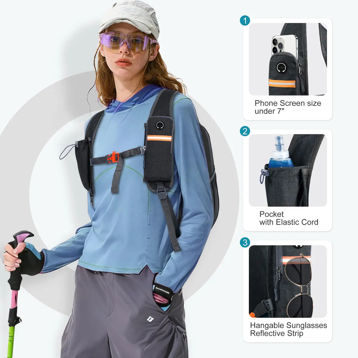 FIORETTO 15L Hiking Backpack 45cm (17.7") | Lightweight Daypack for Travel & Outdoor Adventures - view 2
