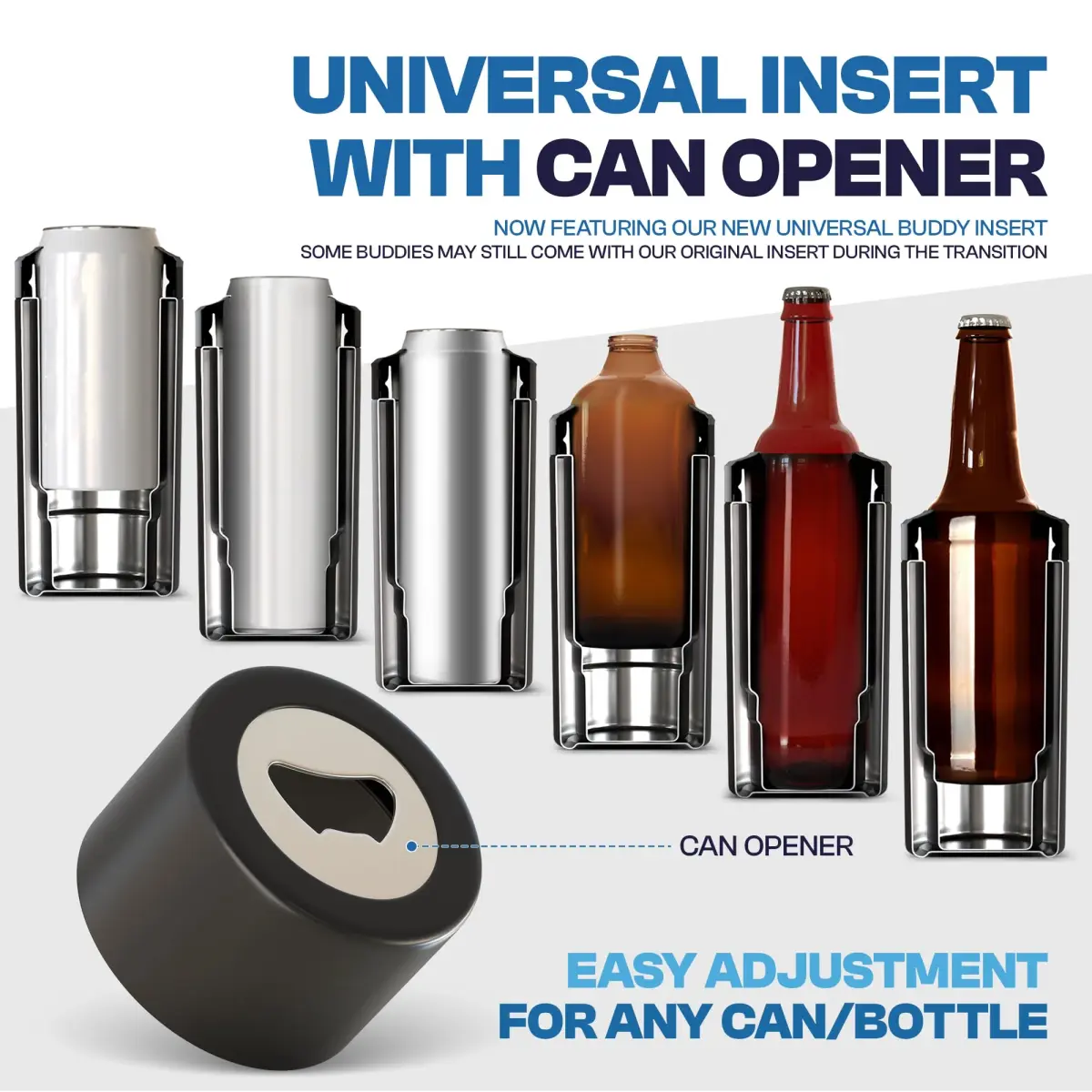 Frost Buddy Universal Can Cooler Ice Cream | Fits 12oz, 16oz, Slim Cans, Bottles | Stainless Steel Insulator - view 5