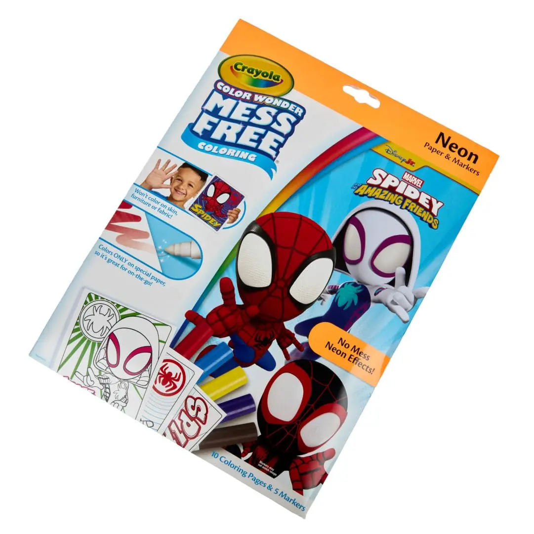 Crayola Color Wonder Spidey and His Amazing Friends Neon Coloring Kit, 15 Pieces | Mess-Free Art Supplies for Toddlers - view 5