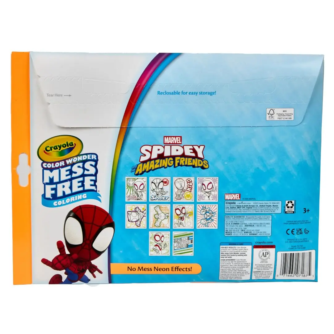 Crayola Color Wonder Spidey and His Amazing Friends Neon Coloring Kit, 15 Pieces | Mess-Free Art Supplies for Toddlers - view 7