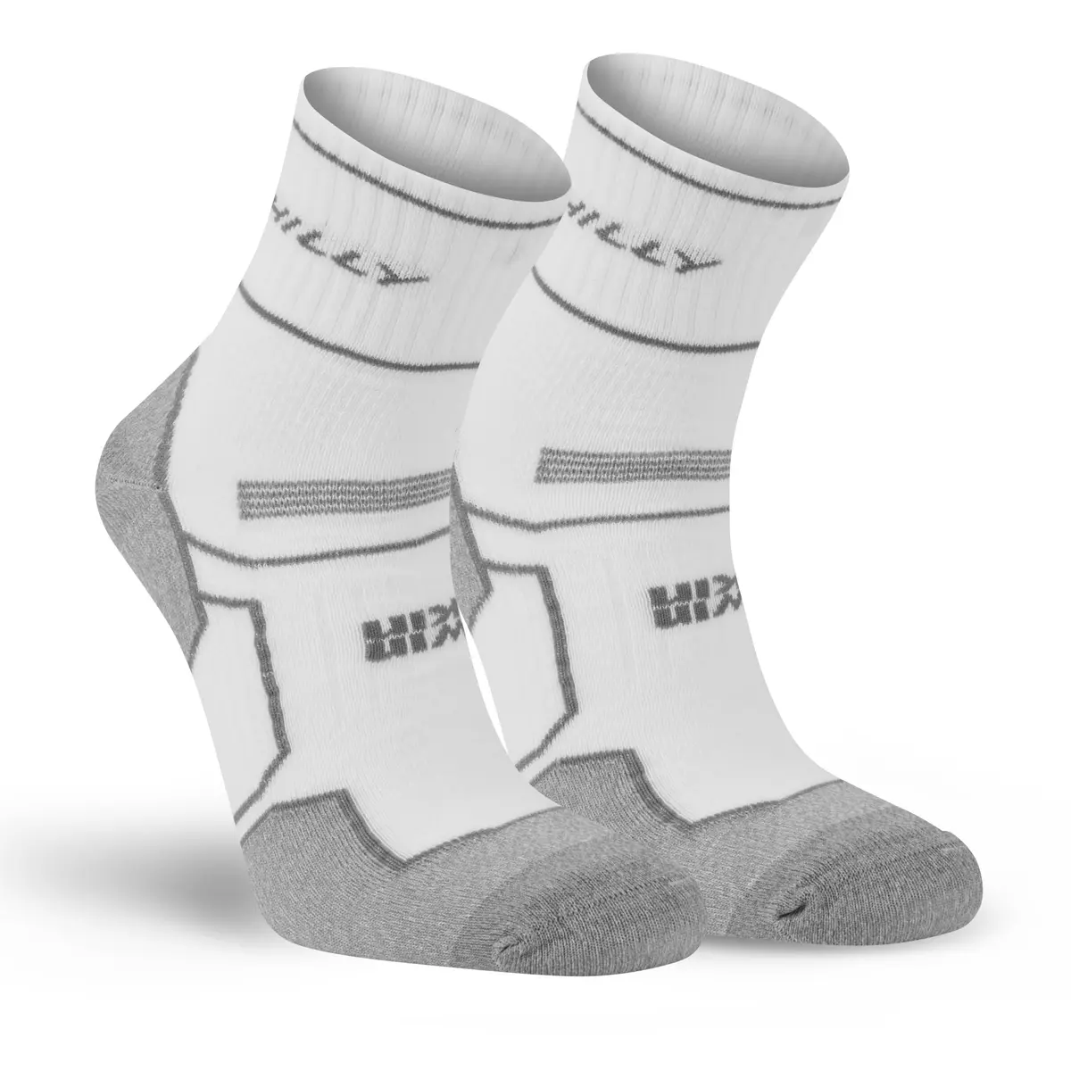 Hilly Twin Skin Anklet - Med Running Socks, White/Grey, Large | Blister-Free, Breathable, Moisture Wicking - main product image