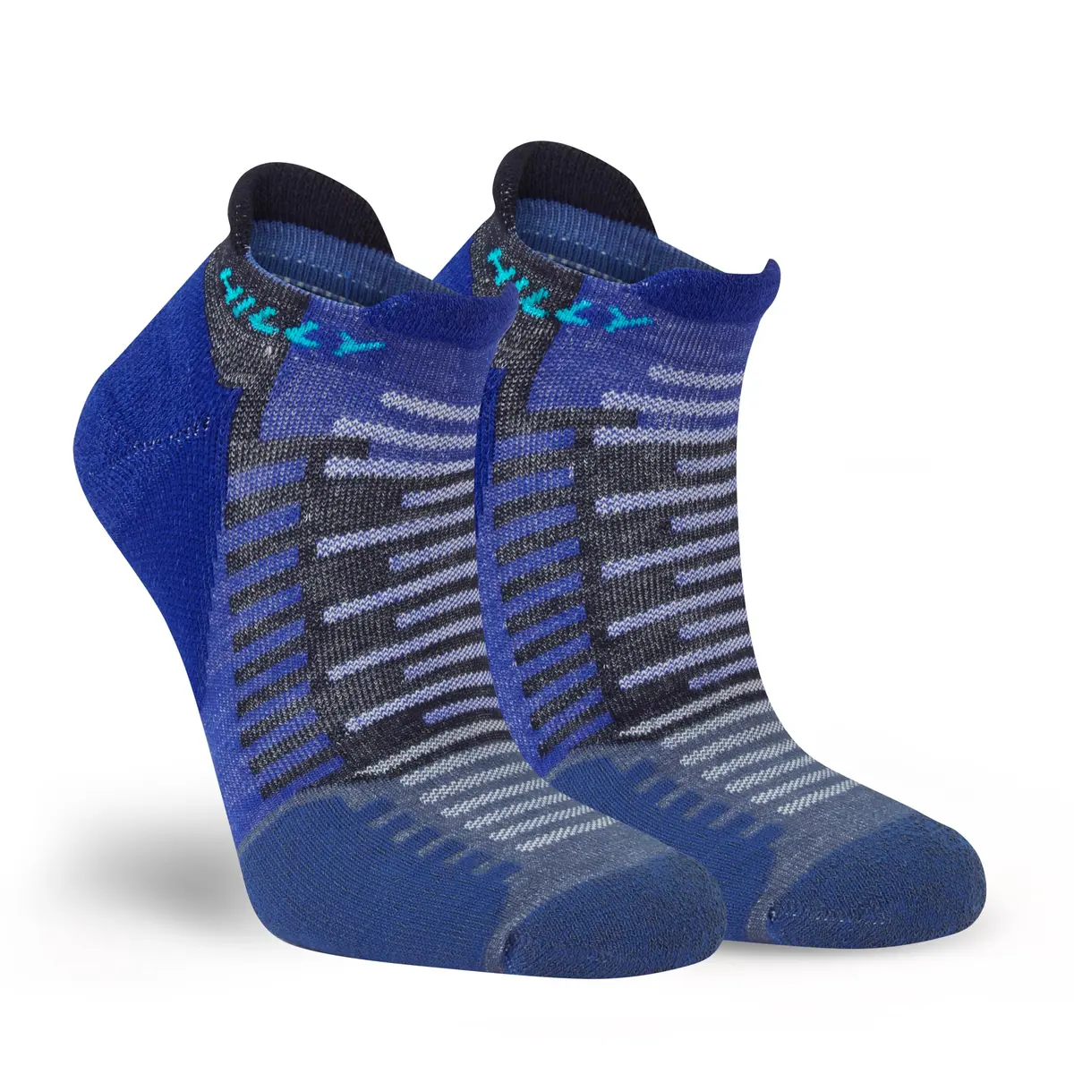 Hilly Unisex Active Socklet - Min Running Socks, Cobalt/Black, X-Large | Eco-Friendly Moisture Wicking Athletic Socks - main product image