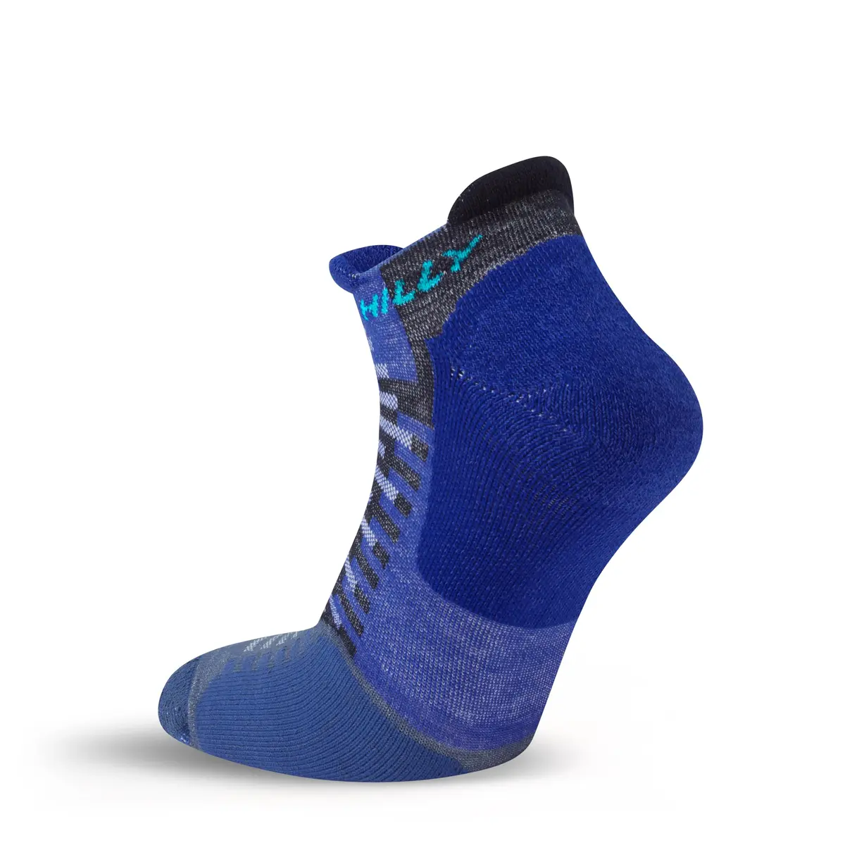Hilly Unisex Active Socklet - Min Running Socks, Cobalt/Black, X-Large | Eco-Friendly Moisture Wicking Athletic Socks - view 5