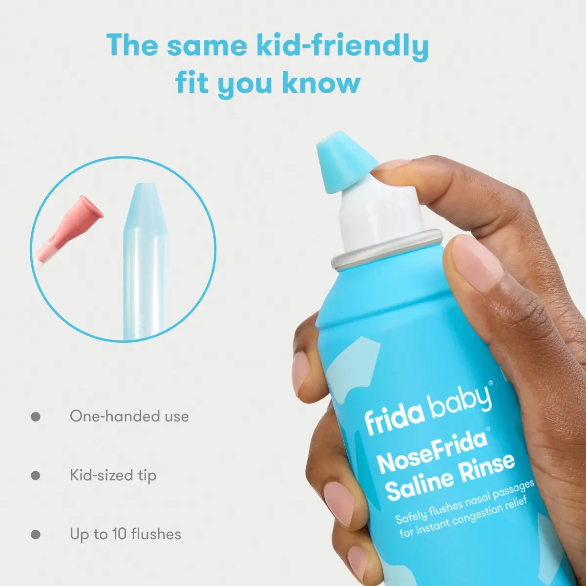 Frida Baby Saline Rinse for Toddler & Kids, Ages 2+, 148ml (5 Fl Oz) | Instant Congestion & Allergy Relief - view 6