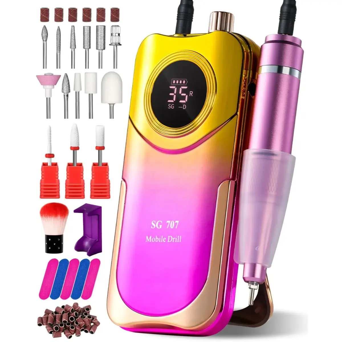 MOSKANY Professional Nail Drill Kit 35000RPM Cordless Rechargeable | 35000 RPM - main product image