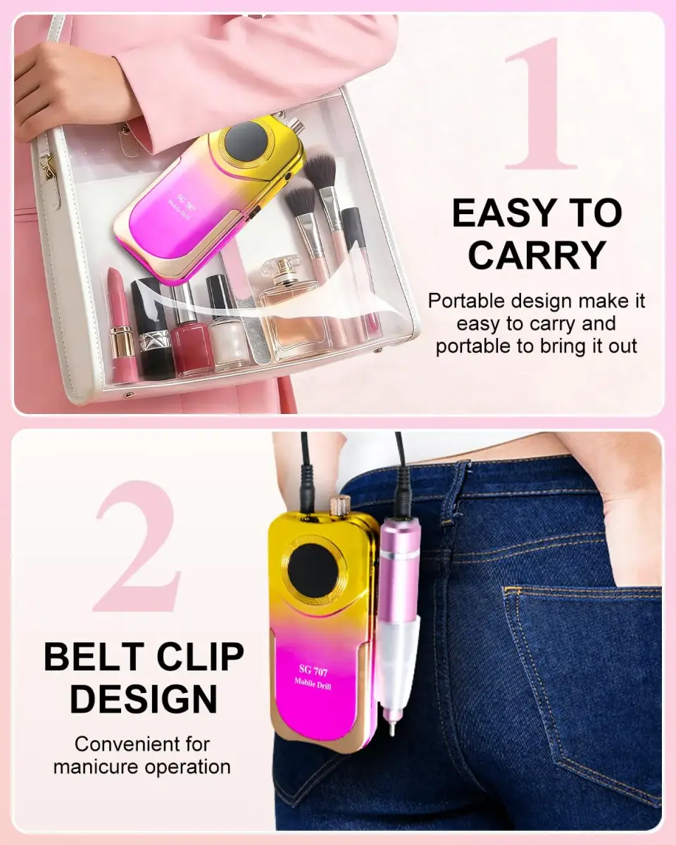 MOSKANY Professional Nail Drill Kit 35000RPM Cordless Rechargeable | 35000 RPM - view 4