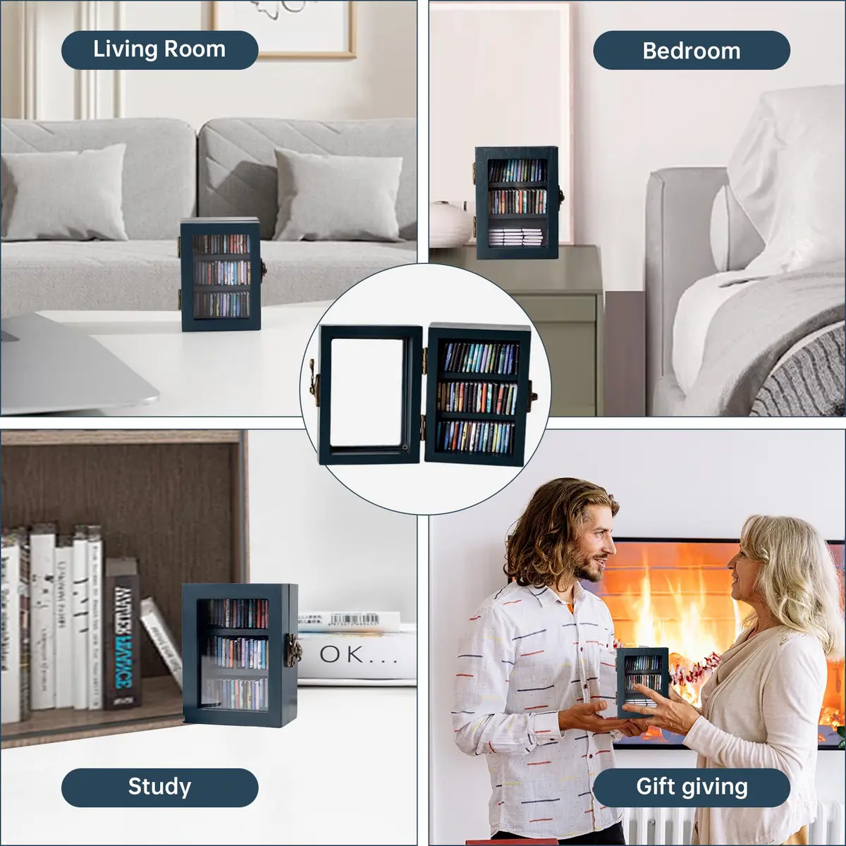 TABTAG Anxiety Bookshelf Mini Book Micro Display Stand 3.74 x 2.75 x 1.97 inches | Stress-Relief Miniature Library - view 7