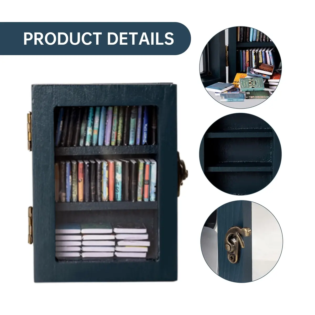 TABTAG Anxiety Bookshelf Mini Book Micro Display Stand 3.74 x 2.75 x 1.97 inches | Stress-Relief Miniature Library - view 3