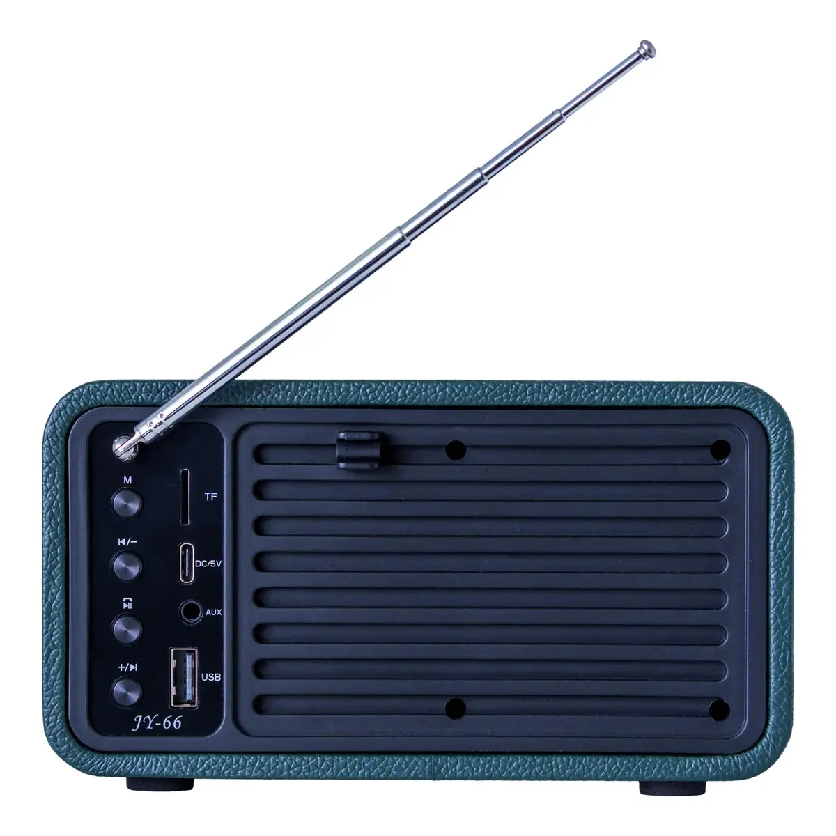 BentMax Vintage Radio FM Bluetooth Speaker Leather Green | Retro Design with 10H Playback - view 5