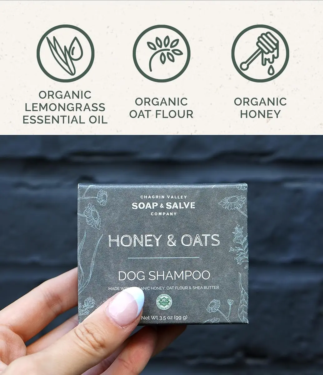 Chagrin Valley Soap & Salve Organic Dog Shampoo & Conditioner 3.8 oz | Puppy Itchy Skin Relief & Coat Nourishment - view 3